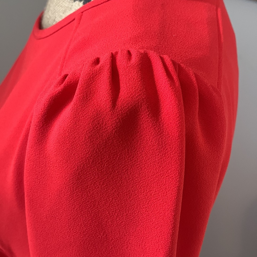 J CREW Red long sleeve contemporary fall dress $148 S M 6 8 career preppy - Picture 5 of 11